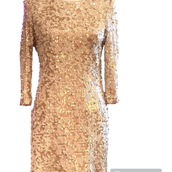 French Connection Shimmering Gold Mini Dress - Picture 1 of 9